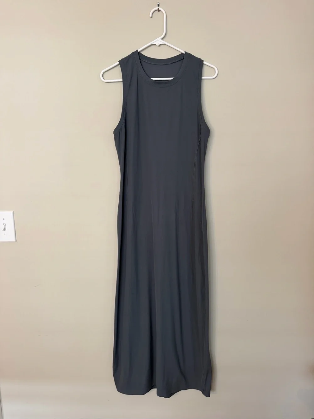Lululemon All Aligned Ribbed Midi Dress Oil Grey Size 10
